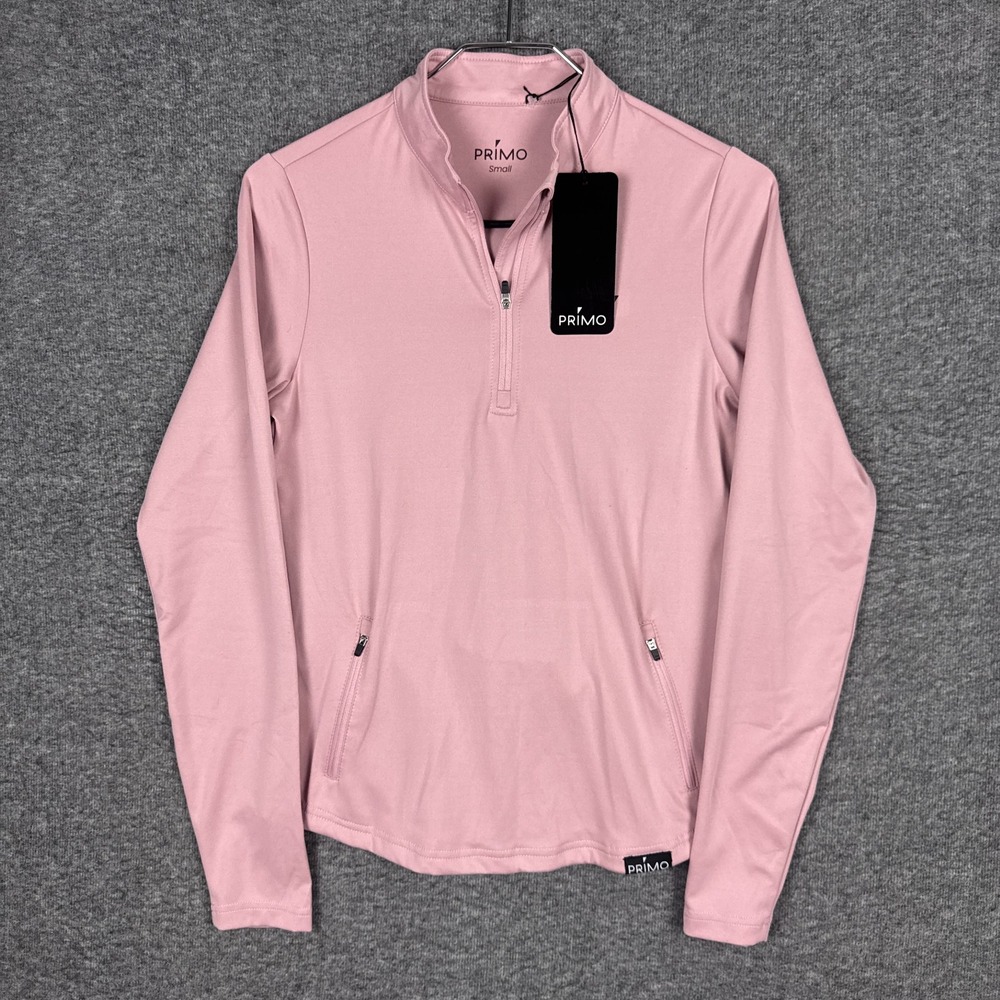 NEW Primo Pullover Sweater Womens Small Rose‎ Pink 1/4 Zip Performance Golf NWT